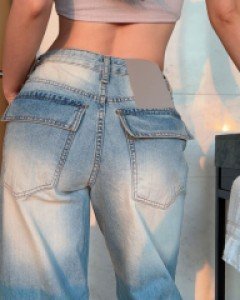 찬트 워싱 로우 와이드팬츠[히든밴딩]