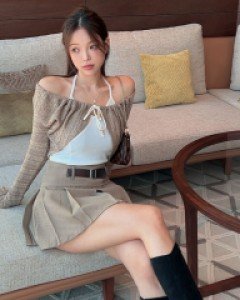 로머스 크롭 스트링 가디건[울10%]