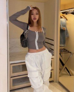 렌퍼 크롭 워머 후크 티셔츠