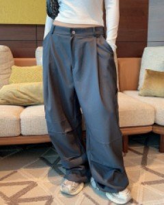 미스텐 밴딩 핀 와이드 슬랙스[뒷밴딩]