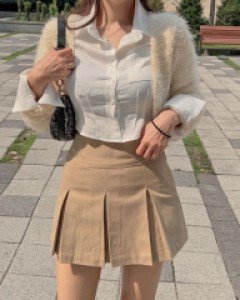 나뮤 부클 크롭 니트 볼레로