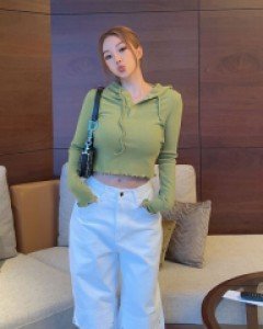 켄디즈 크롭 후드 티셔츠