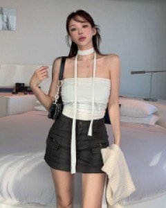 드린지 크롭 머플러 튜브탑 세트