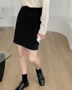 한 끗 미니미디 뒷밴딩 스커트 60988