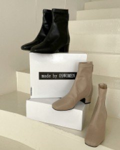 [김민경 화보]클레이 가죽 스판 앵클 부츠 (3cm, 5cm) 61616