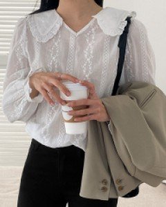 태리 빅카라 레이스 블라우스 63865