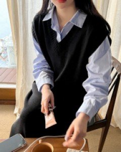 디퓨니 니트 베스트 롱 원피스 63500