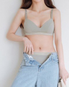 코튼 모달 라이트 레터링 브라탑 63900