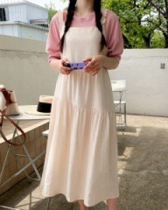 디윤 프릴 뷔스티에 롱 원피스 65268