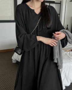 리일라 밴딩 셔링 롱 원피스 66480