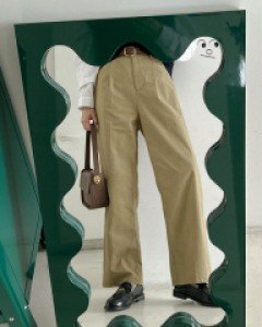 [김민경 착용]번트 뒷밴딩 와이드 팬츠 66817