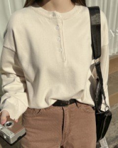 루채 루즈핏 반오픈 니트 67285