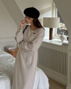 르론디 버튼 롱 원피스 67283