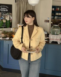 [김민경 화보]케이뉴 핸드메이드 크롭 울 자켓 67301