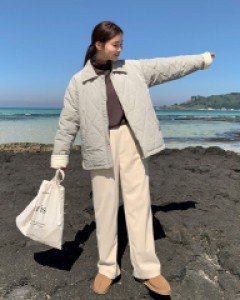 코듀크 밴딩 코듀로이 세미와이드 팬츠 67237