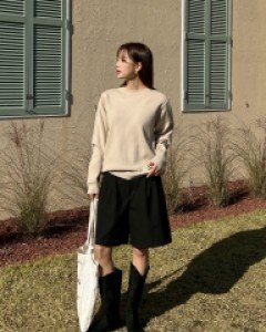 홀센 데일리 라운드넥 니트 67654