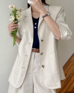 지에르 린넨 루즈핏 자켓 69744