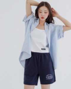 러버피 자수 4부 밴딩 팬츠 70192