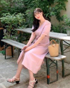 켈리나 브이넥 롱 원피스 70636