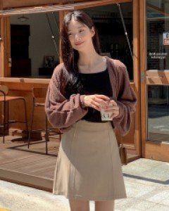 오하라 뒷밴딩 A라인 미니 스커트 71623