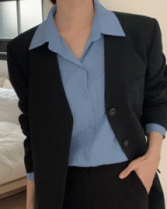 리몬디 루즈핏 브이넥 노카라 자켓 71917