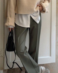 톡톡스판 뒷밴딩 부츠컷 슬랙스 72432