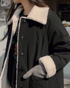 베닝 양털 숏 누빔 점퍼 72694