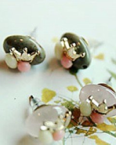 [핸드메이드] 원석왕관귀걸이