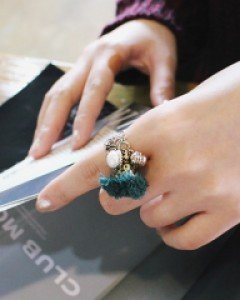 폼폼태슬반지/테슬진주반지