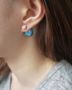 핑클볼 블루볼 클러치귀걸이