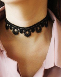 블랙 레이스 초커목걸이