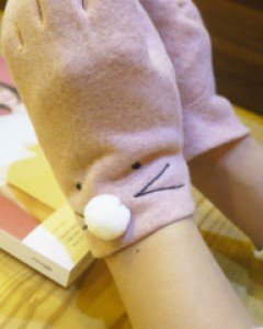 귀여운 고양이 모직 울 장갑