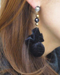 벨벳 롱 귀걸이 / 파티귀걸이