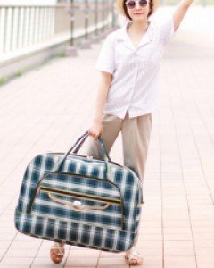 체크무늬 여행가방 (2color)