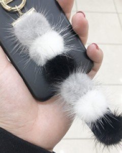 밍크털 스트랩 아이폰케이스