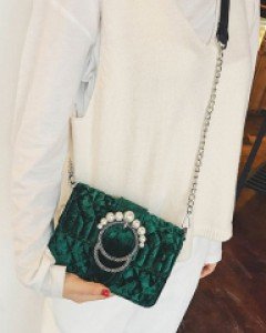 벨벳 버클 체인백