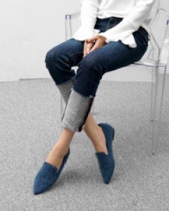 앙고라 퍼 단화