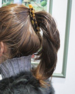 프랑스핀 호피 사각 빗 심플 바나나핀