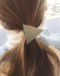 빅 세모 메탈 머리끈