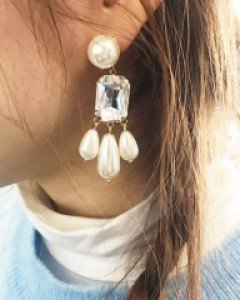 찰랑찰랑 진주 드롭귀걸이