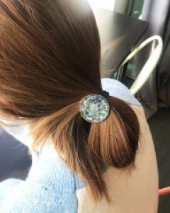 핑크민트 도형 머리끈