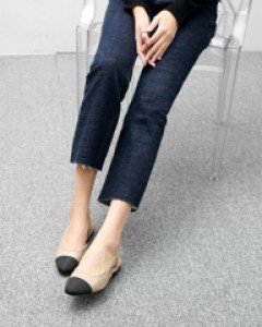 앞코 배색 코코 정장샌들