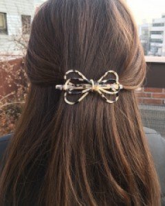 [프랑스핀] 리본리본 자동 머리핀