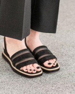 스웨이드 메쉬 가보시 샌들