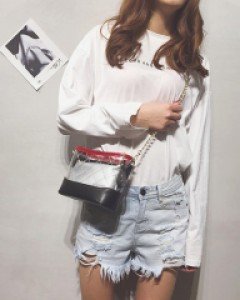 썸머 투명 체인 미니 크로스백