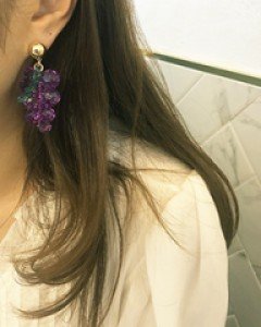 투명 포도 귀걸이