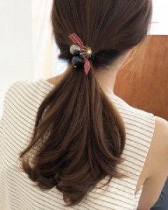 동글 원석 큐빅 머리끈 (3color)