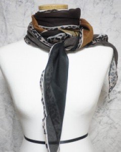 포인트 호피 그라데이션 가을 스카프 (2color)