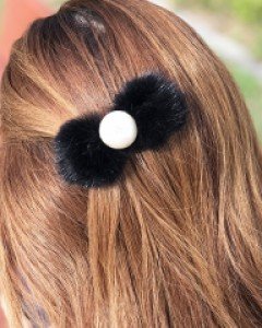 리얼밍크 진주 포인트 집게핀 (3color)