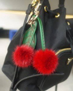 리얼밍크 체리 키링 키홀더